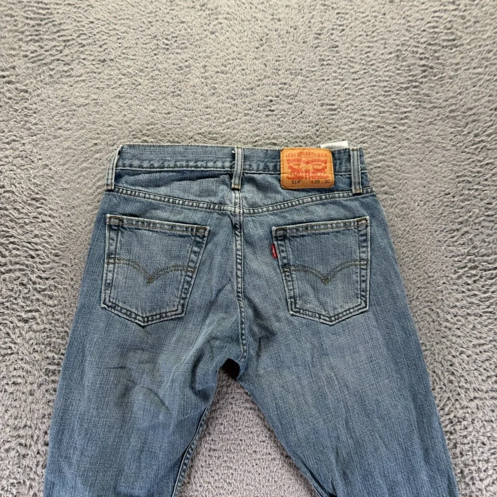 Levi's 514 Jeans Mens 29x30 Blue Cotton Denim Straight Faded Travel Workwear